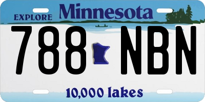 MN license plate 788NBN