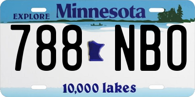 MN license plate 788NBO