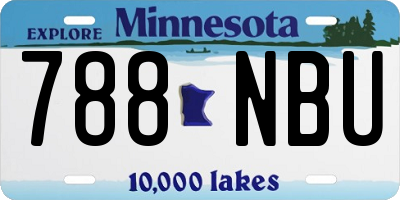 MN license plate 788NBU