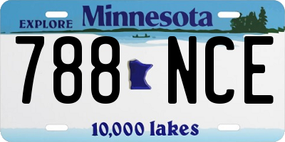 MN license plate 788NCE