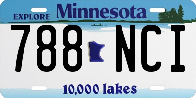 MN license plate 788NCI