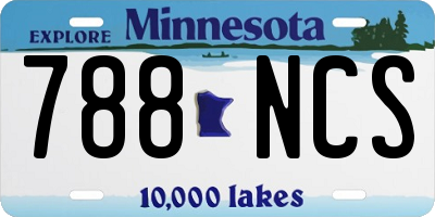 MN license plate 788NCS