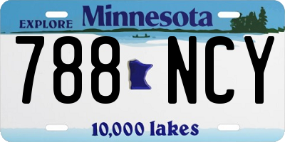 MN license plate 788NCY