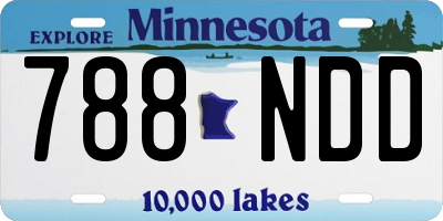 MN license plate 788NDD