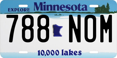 MN license plate 788NOM
