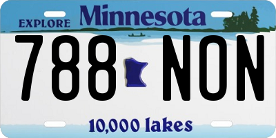 MN license plate 788NON