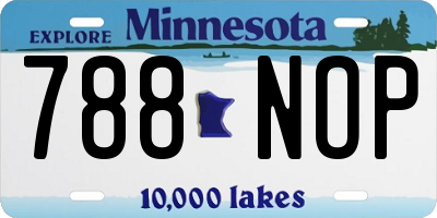MN license plate 788NOP
