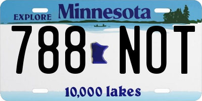 MN license plate 788NOT