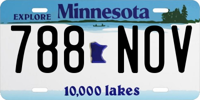 MN license plate 788NOV