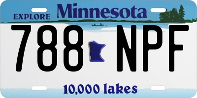 MN license plate 788NPF