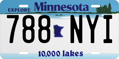 MN license plate 788NYI
