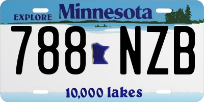 MN license plate 788NZB