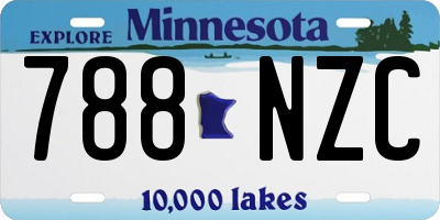 MN license plate 788NZC
