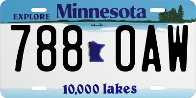 MN license plate 788OAW