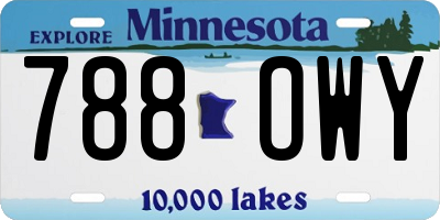 MN license plate 788OWY