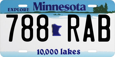 MN license plate 788RAB