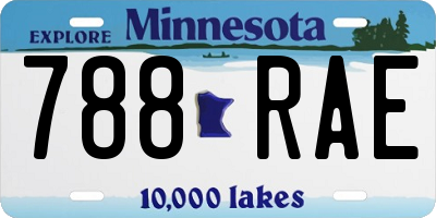 MN license plate 788RAE