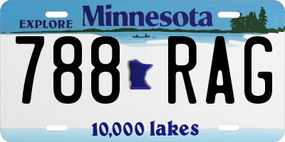 MN license plate 788RAG