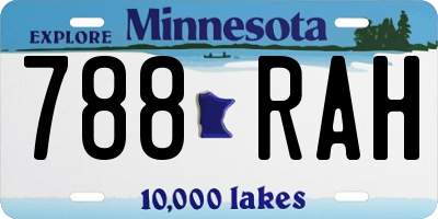 MN license plate 788RAH