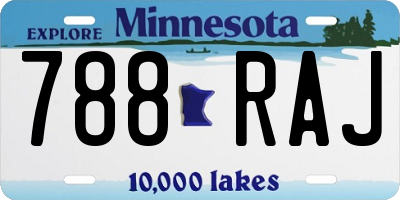 MN license plate 788RAJ