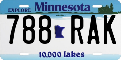MN license plate 788RAK