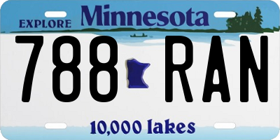 MN license plate 788RAN