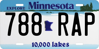 MN license plate 788RAP
