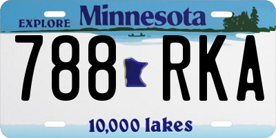 MN license plate 788RKA