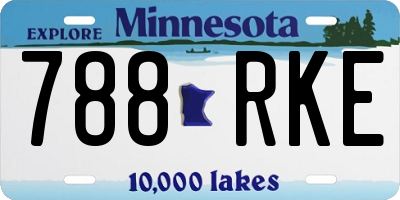 MN license plate 788RKE