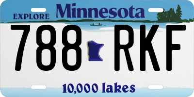 MN license plate 788RKF