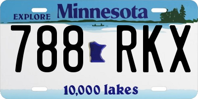 MN license plate 788RKX