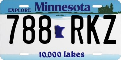 MN license plate 788RKZ