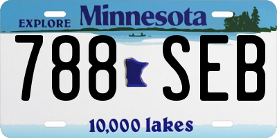 MN license plate 788SEB