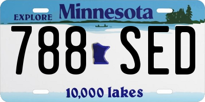 MN license plate 788SED
