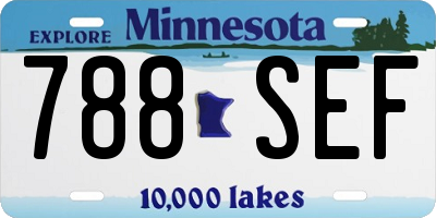 MN license plate 788SEF
