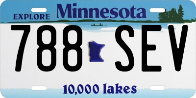 MN license plate 788SEV