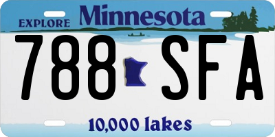 MN license plate 788SFA