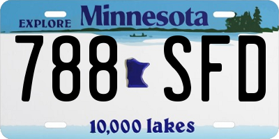 MN license plate 788SFD