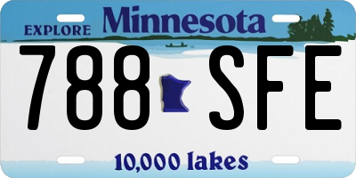 MN license plate 788SFE