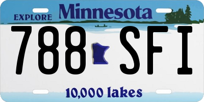 MN license plate 788SFI