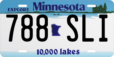 MN license plate 788SLI