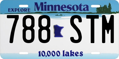 MN license plate 788STM
