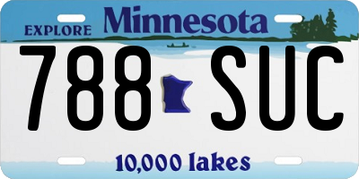 MN license plate 788SUC