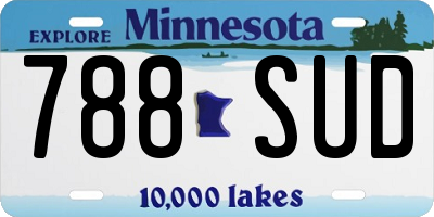 MN license plate 788SUD