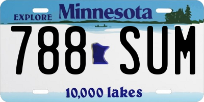 MN license plate 788SUM