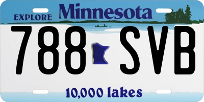 MN license plate 788SVB