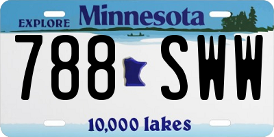 MN license plate 788SWW