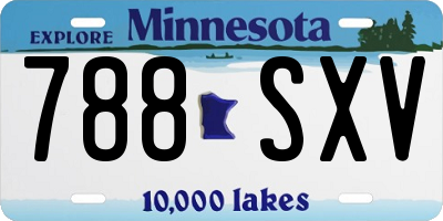 MN license plate 788SXV