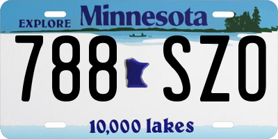 MN license plate 788SZO