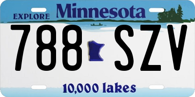 MN license plate 788SZV